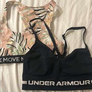 Under Armour Black Sports Bra and minkpink move bra